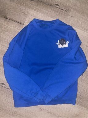 VINTAGE OREO Royal Blue Crewneck Sweater with White Oreo Milk Splash Graphic